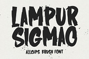Lampur Sigmao Brush Caps Font, a Handwritten Font by Maulana Creative (Thumbnail 1 of 7)