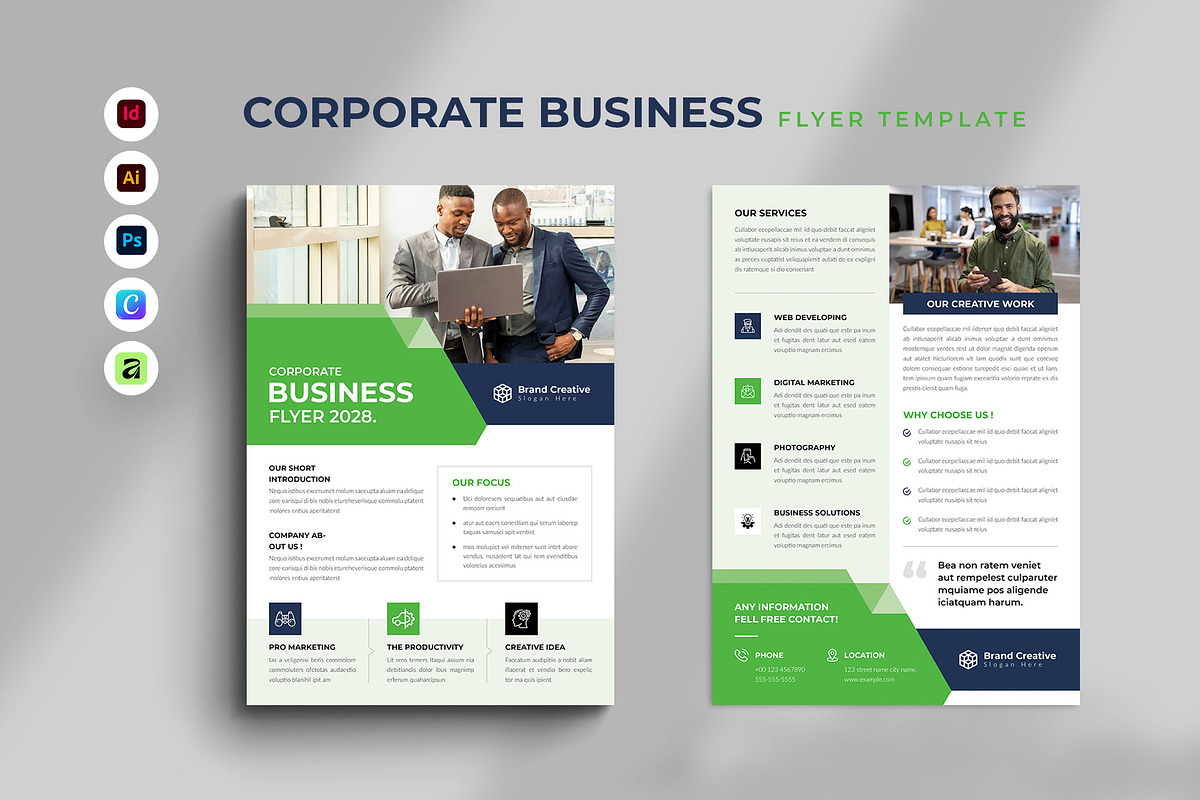 Corporate Business Flyer Template, a Flyer Template by Spark_Creative (Photo 1 of 5)