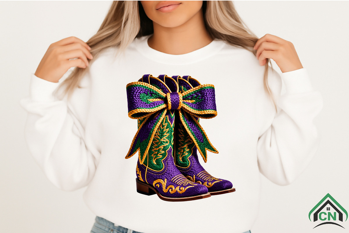 Crochet Mardi Gras Boots PNG, an Illustration by Craft Nest (Photo 2 of 4)