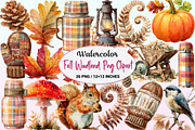 Watercolor Fall Woodland Clipart, a Graphic by CitraGraphics (Thumbnail 1 of 4)
