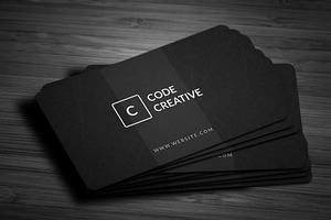 Modern Dark Black Business Cards