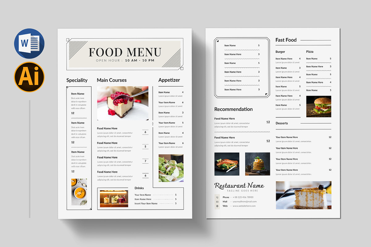 Food Menu, a Flyer Template by Pixelpick (Photo 1 of 3)