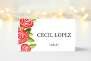 Red Rose Floral Place Cards, an Invitation Template by Beyond Muse (Thumbnail 2 of 3)