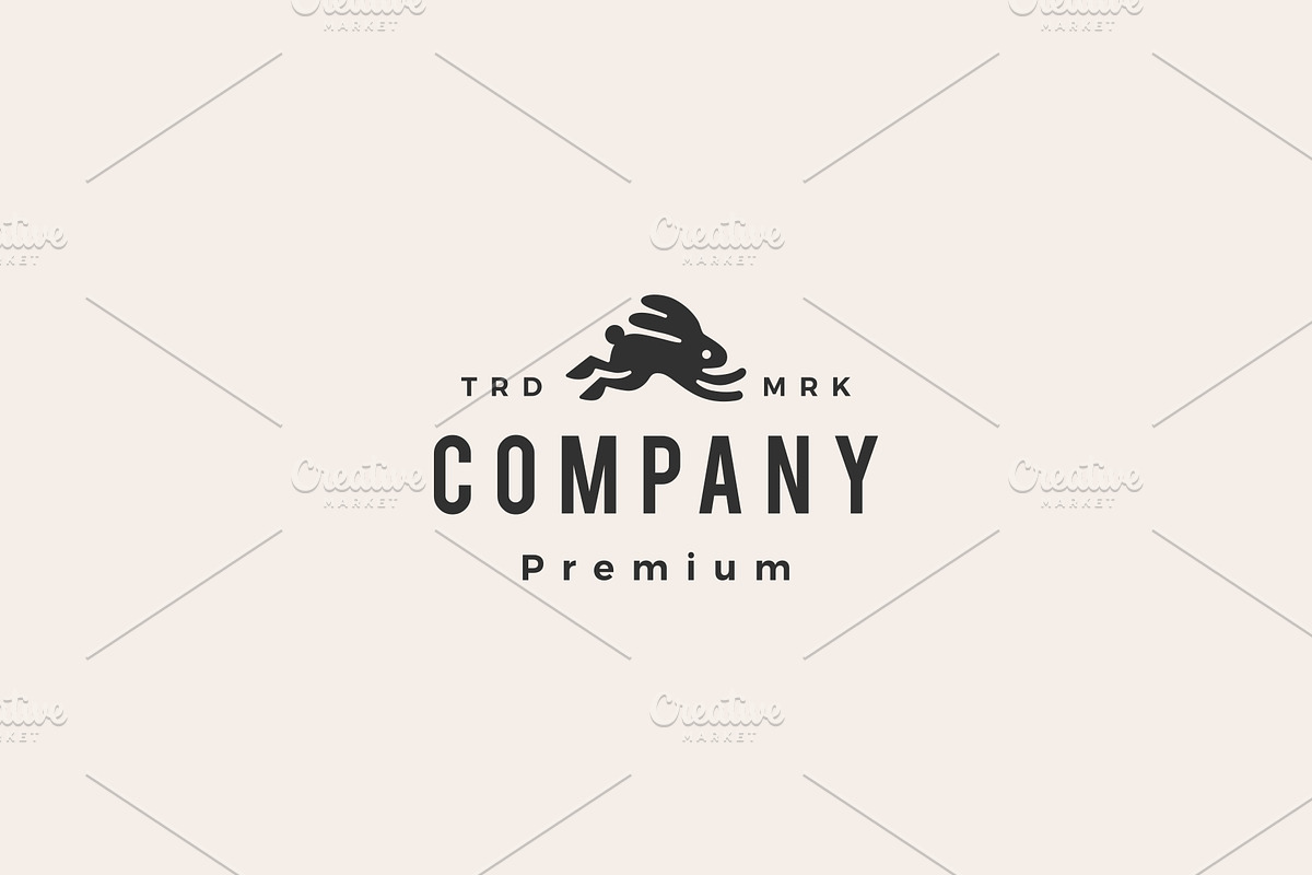 jumping running rabbit hare bunny, a Branding & Logo Template by VASTARD STUDIO