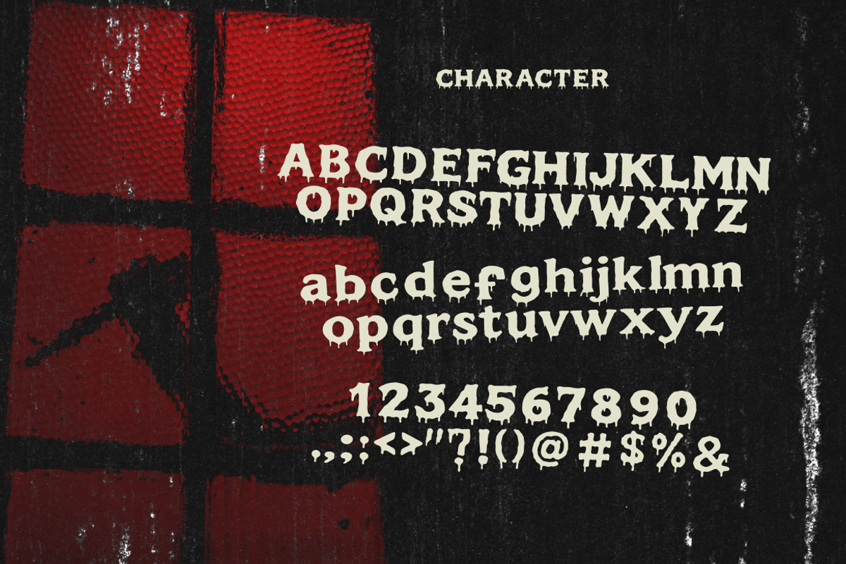 Midnight Ooze Creepy Horror Font, a Sans Serif Font by Vadovastd (Photo 2 of 7)