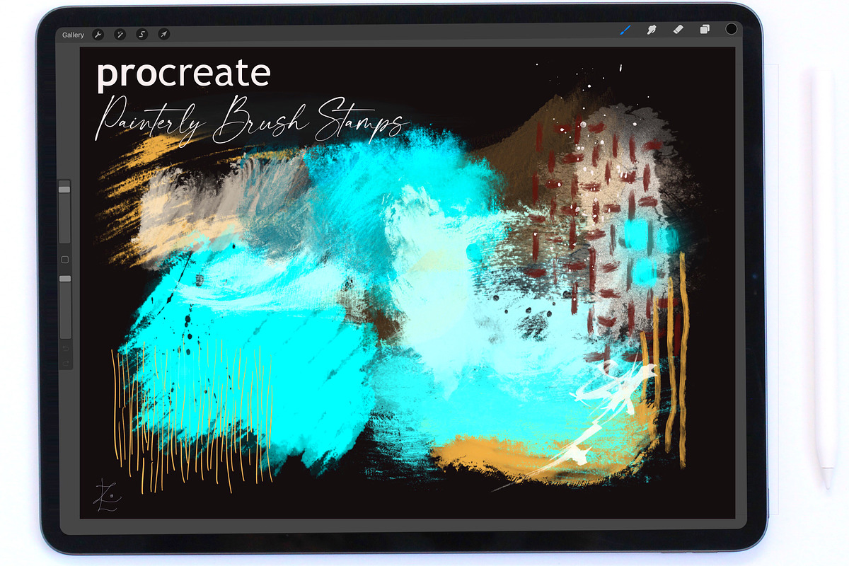 105 Procreate Painterly Brush Stamps, a Brush Add-On by Li Zamperini (Photo 3 of 6)