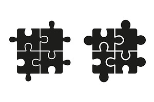 Square Jigsaw Parts Fit Solid Icons, an Object Illustration by Gentle Studio