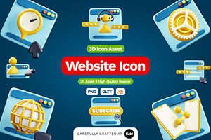 3D Website Icon, an Object 3D Model by SLAB! Design