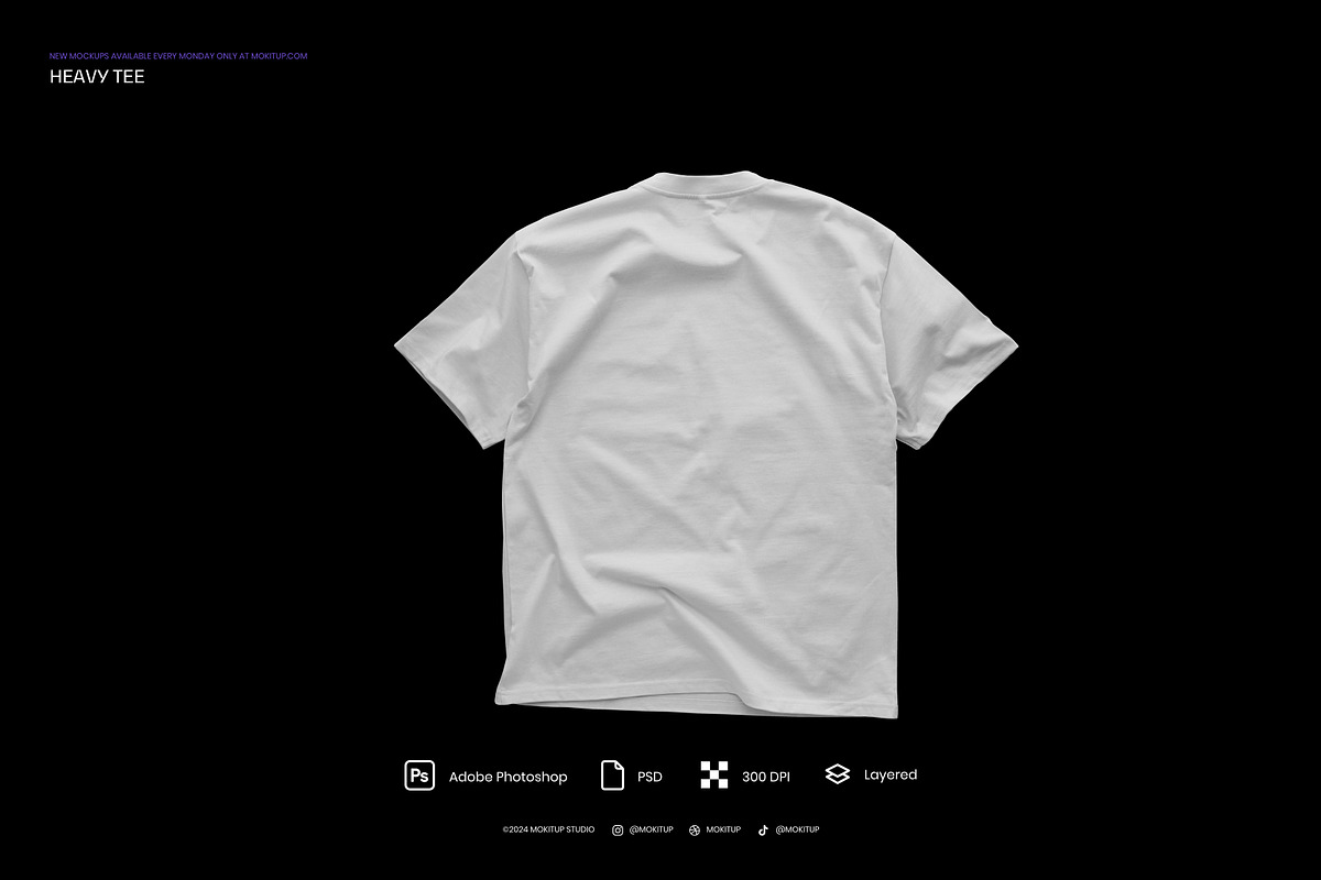 MOKITUP: Heavy Tee 001 Mockup, a Shirt Mockup by MOKITUP (Photo 4 of 4)