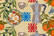 Mediterranean Breakfast Coffee Seaml, a Pattern Graphic by NayaChu (Thumbnail 4 of 10)