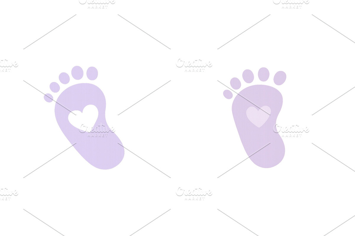 Cute baby footprints with heart, an Illustration by ZinetroN