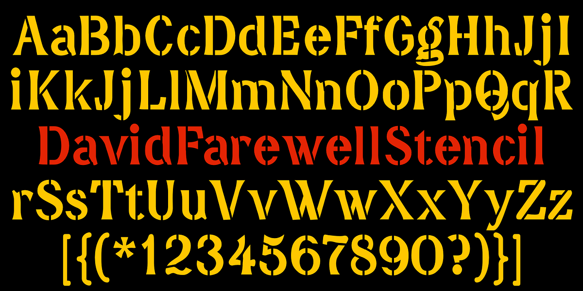 DavidFarewellStencil, a Sans Serif Font by Ingrimayne Type (Photo 2 of 5)