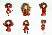 Quirky Funny Christmas Girls Clipart, an Illustration by Creative Art (Thumbnail 4 of 13)