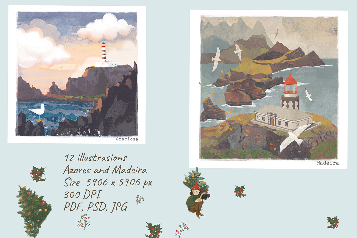 Lighthouses of the Portuguese island, an Object Illustration by Dashnpro (Photo 2 of 6)