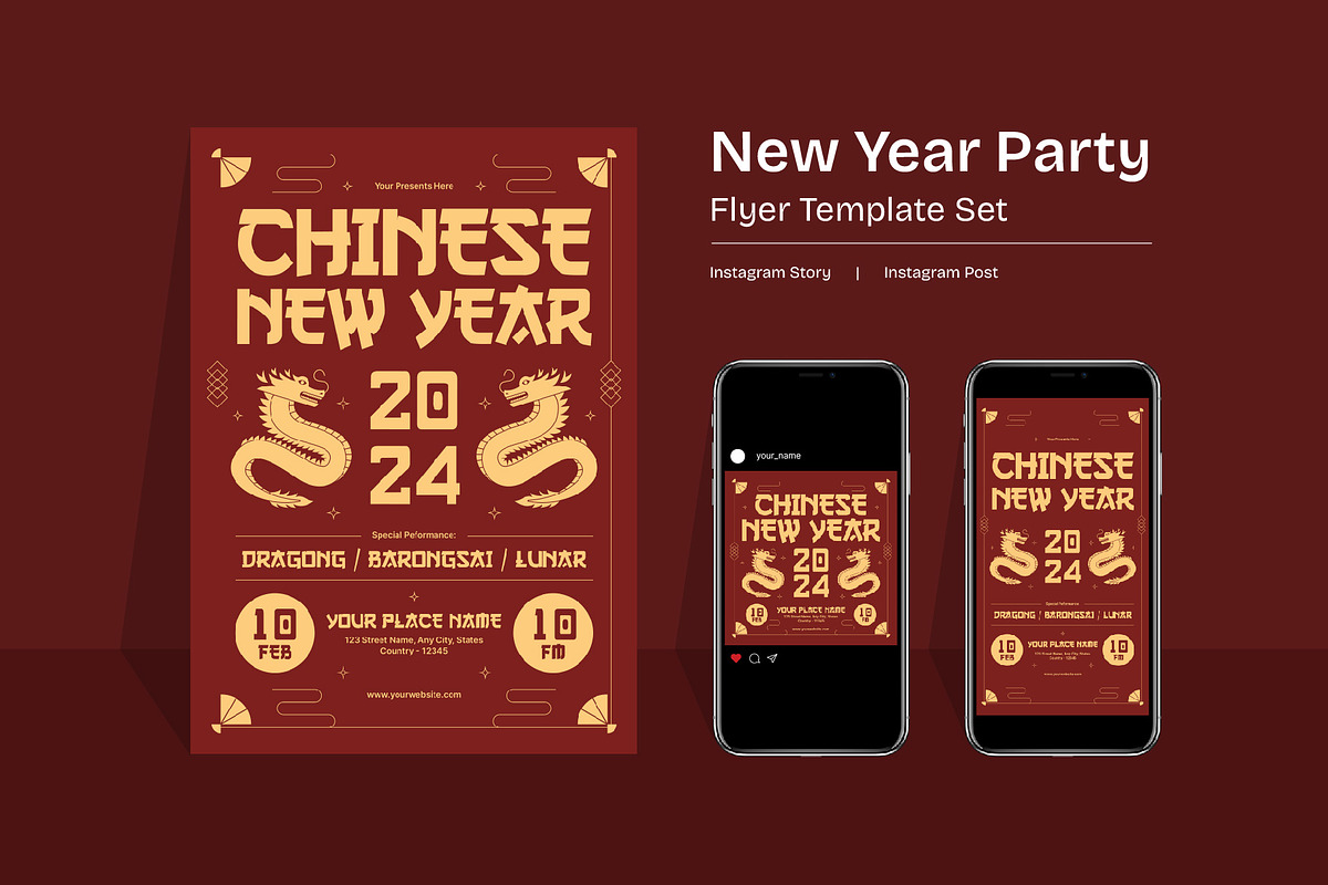 Chinese New Year Flyer Template, a Flyer Template by Graphicorner (Photo 1 of 2)