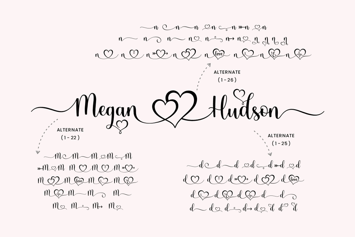 Madelyn Heart Font, a Script Font by Burhan Afif (Photo 6 of 9)