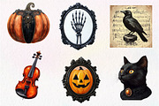 Victorian Halloween Clipart PNG, an Illustration by Dream Creation (Thumbnail 2 of 7)