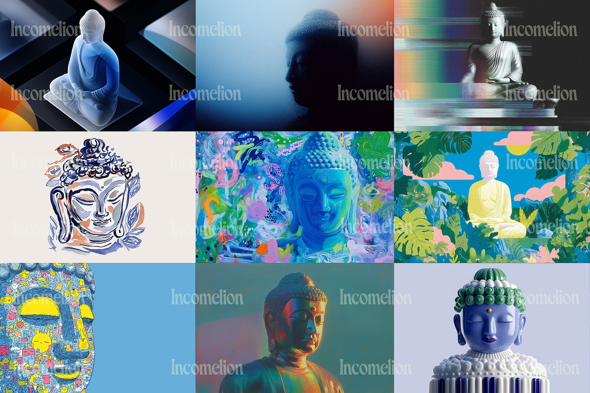 150 Spiritual Buddha Illustrations, a Decorative Illustration by Incomelion (Photo 6 of 21)