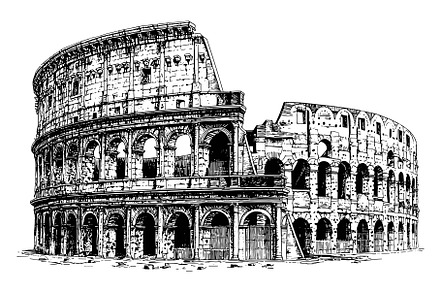 Colosseum Detailed Vintage Engraving, an Object Illustration by LadadikArt