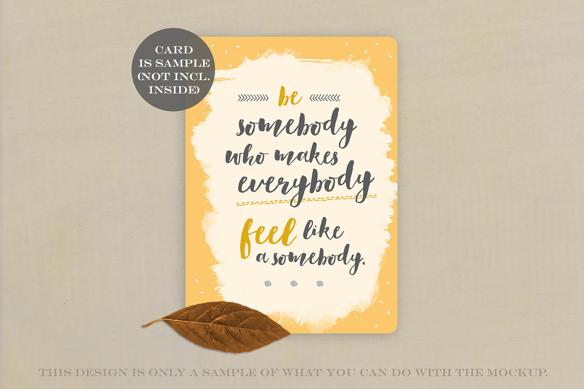 Card Mockup w/ Leaves and Twig, a Print Template by Hype Your Prints (Photo 3 of 4)