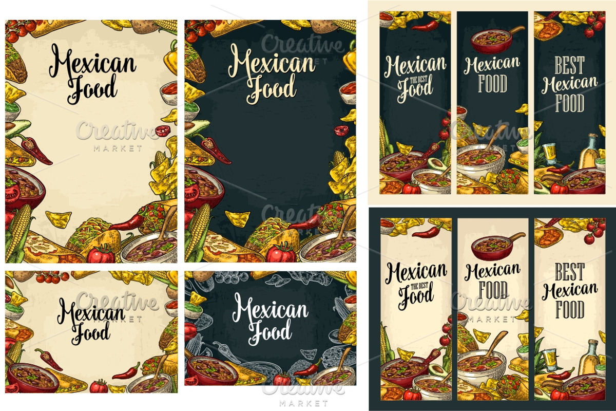 Mexican Food and poster, a Food Illustration by MoreVector (Photo 2 of 7)