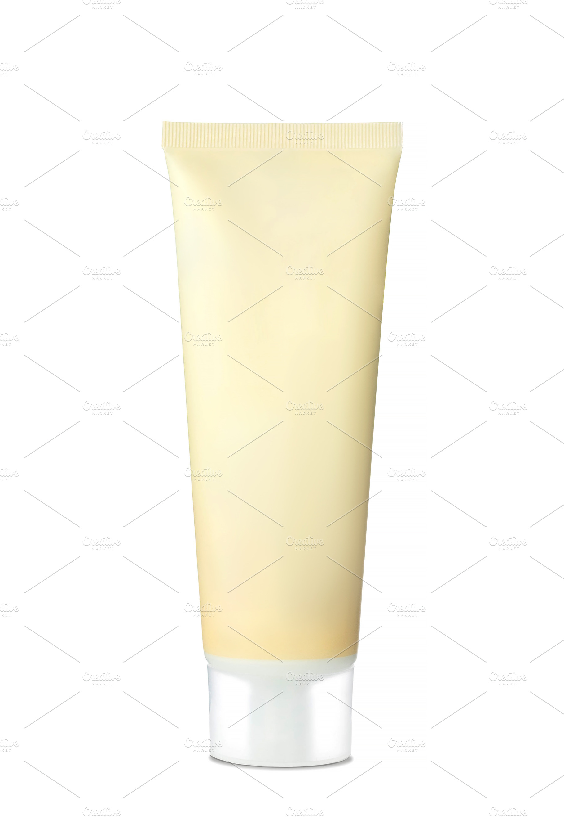 Blank Pale Yellow Cosmetic Tube Mockup, a Beauty & Fashion Photo by vimart