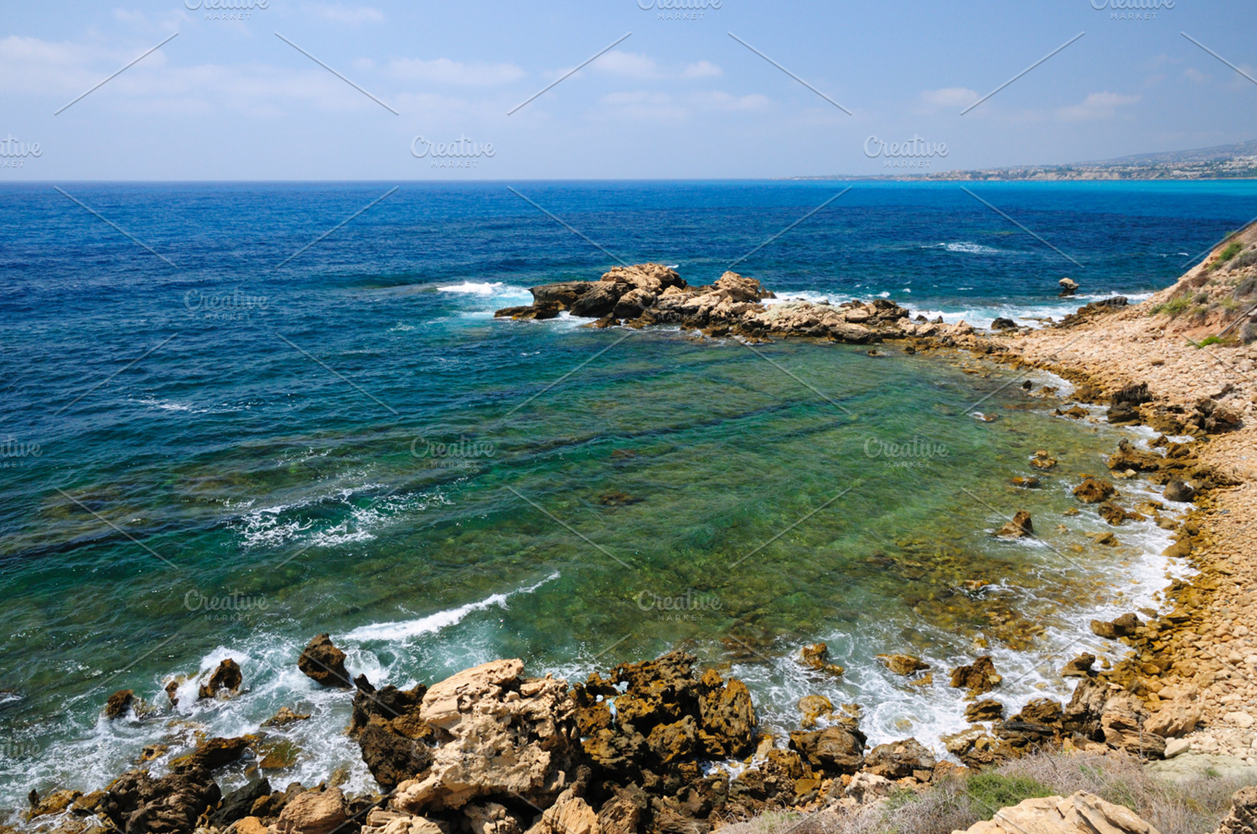 Mediterranean Sea Coast Containing Blue Cyprus And Coast