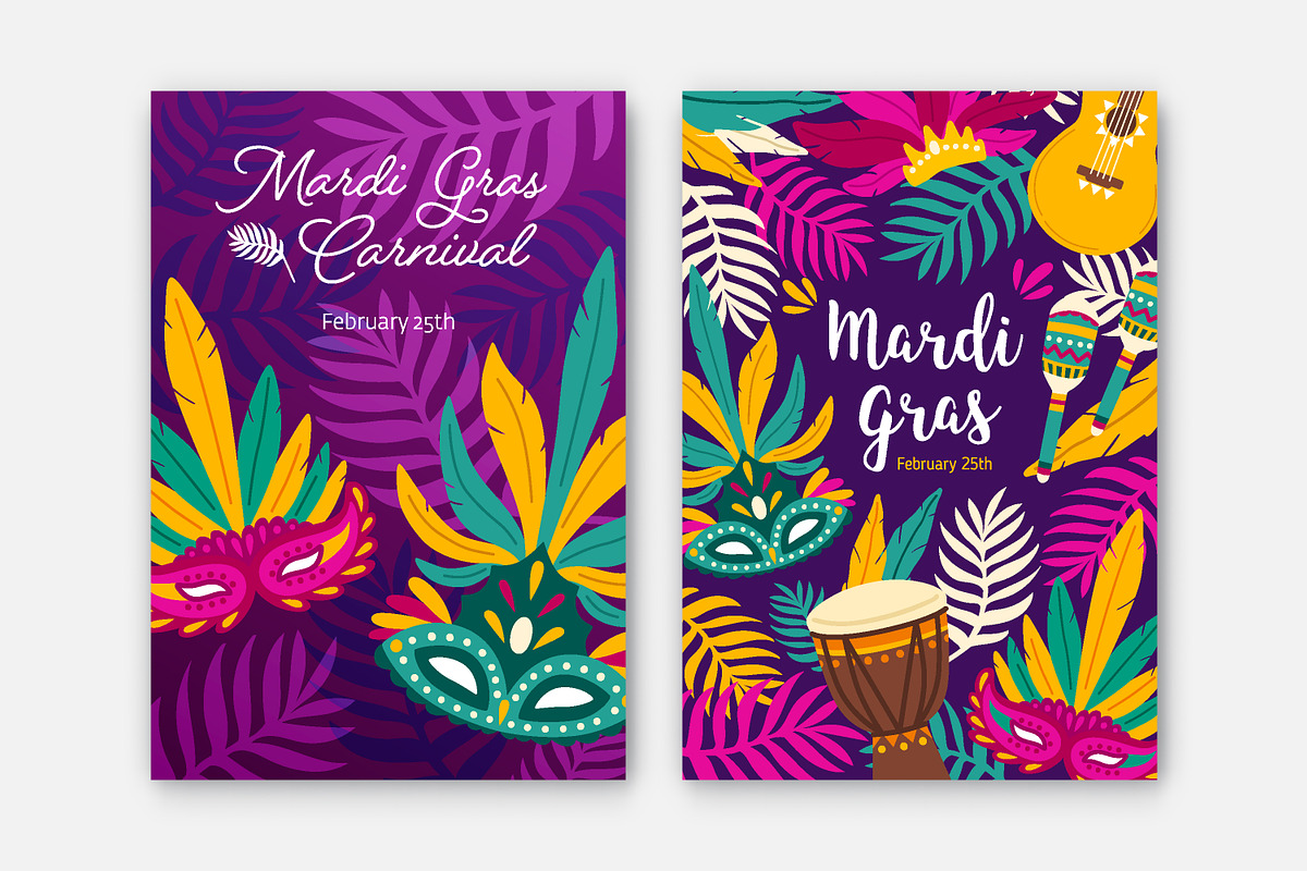 Mardi Gras backgrounds bundle, a Decorative Illustration by Good Studio (Photo 6 of 11)