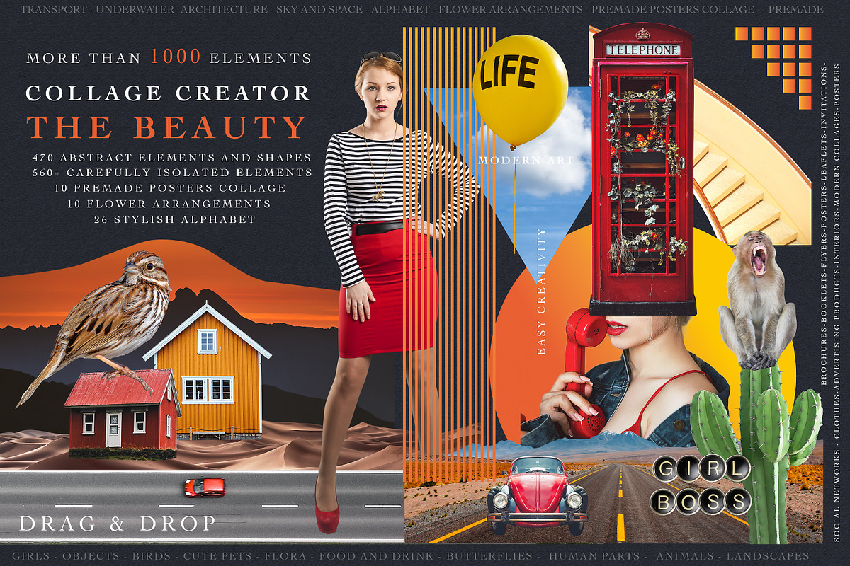 COLLAGE CREATOR «THE BEAUTY», an Object Graphic by WildStrawberry Magic (Photo 1 of 30)