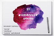 21 Watercolor splashes, a Background Graphic by KitsPix (Thumbnail 1 of 5)