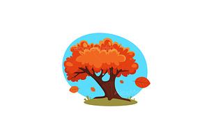 Cartoon Autumn Tree