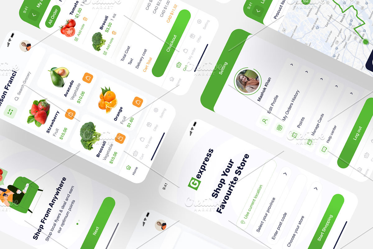 Gexpress - Grocery Shop App Figma, an App Template by Pixency (Photo 5 of 6)