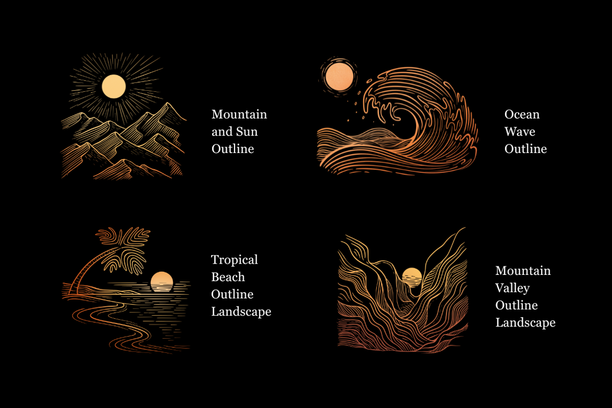 Outline Nature Landscapes, an Object Graphic by Deemak Daksina (Photo 2 of 3)