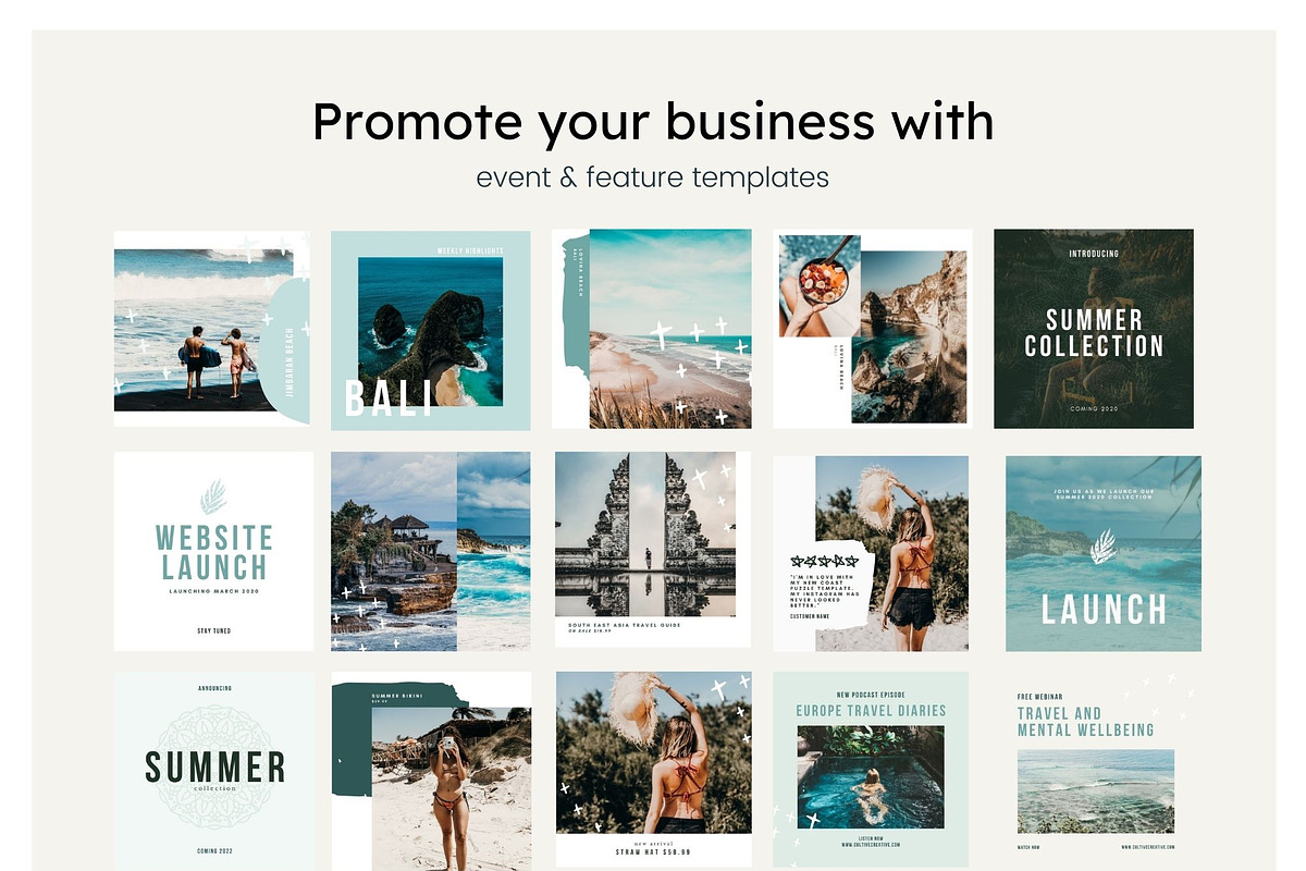 Coast Instagram Feed Canva Templates, a Social Media Template by Cultive Creative (Photo 10 of 12)