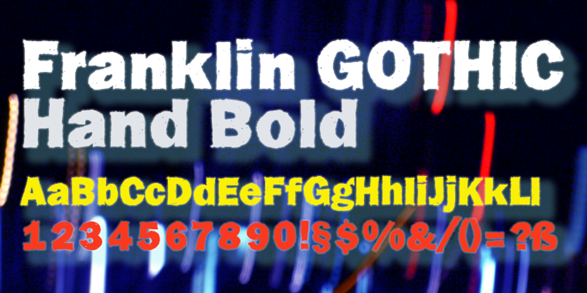 Franklin Gothic Hand, a Sans Serif Font by Wiescher-Design