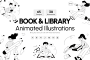 Book and Library Illustration Set, an Illustration by Prosymbols (Thumbnail 1 of 8)
