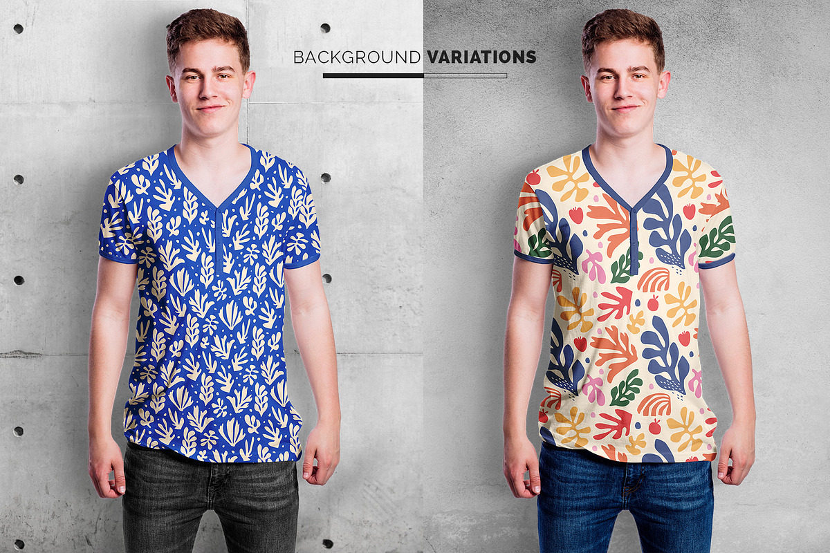 Men's Vneck Tshirt Mockup, a Shirt Mockup by Designertale (Photo 5 of 12)