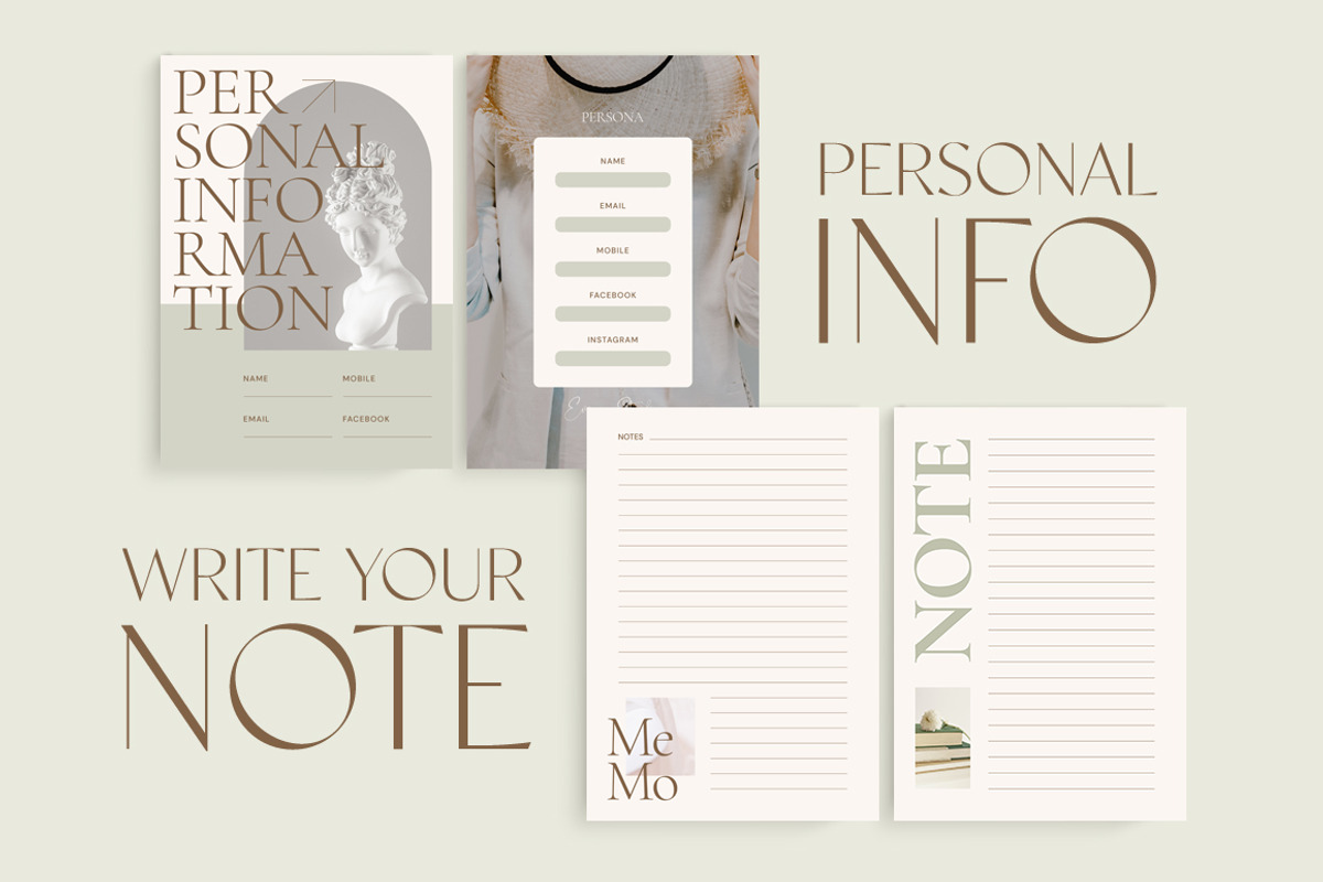 Planner 2024 Self-Growth CANVA PS, a Magazine Template by Eviory (Photo 5 of 27)