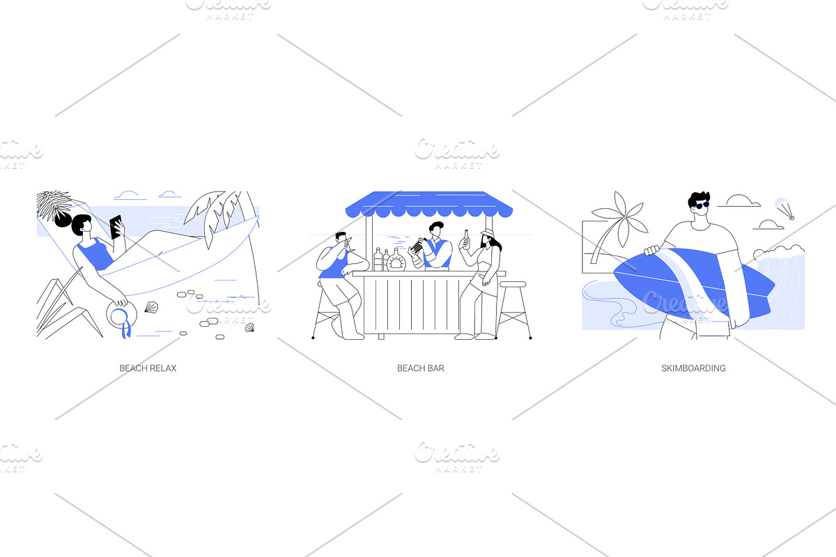Beach activities isolated cartoon, a Person Illustration by Visual Generation