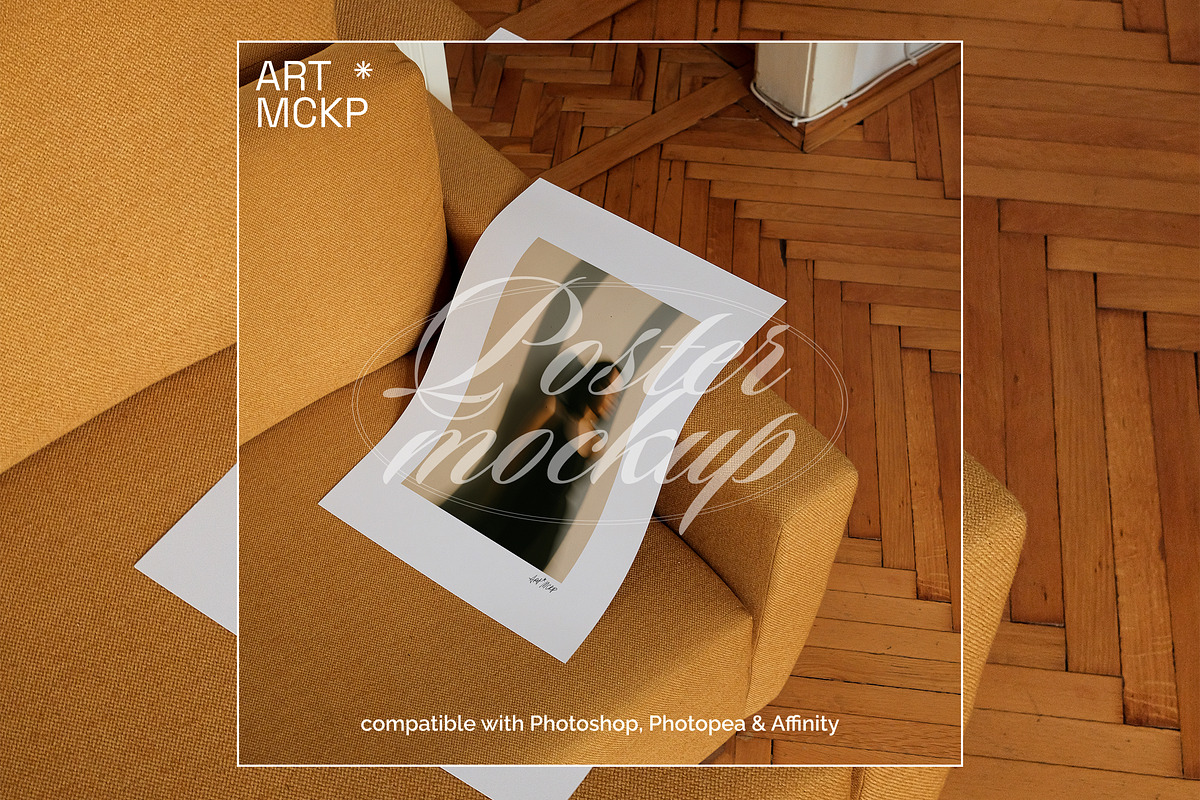 Printed poster interior mockup, a Merchandise Mockup by MCKP*ME (Photo 3 of 3)
