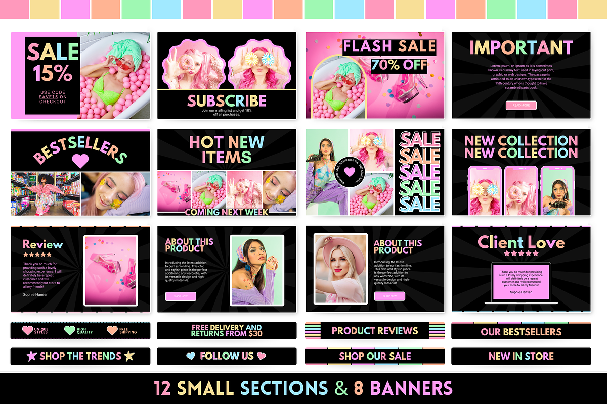 Pastel Neon Newsletter Templates, an Email Template by SunshineStudioBoutique (Photo 5 of 8)