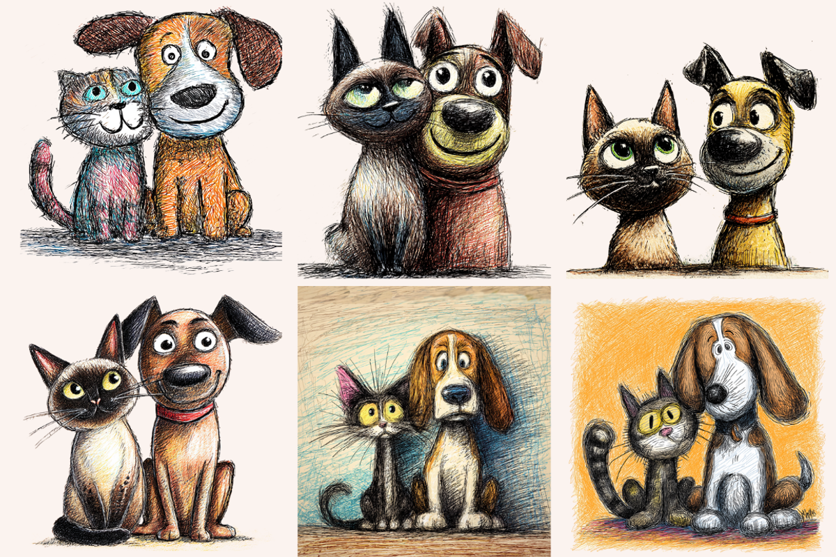 Quirky Dogs & Cats Illustrations, an Animal Illustration by PrintHaven Designs (Photo 5 of 9)