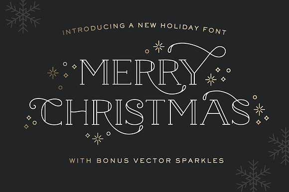 Merry Christmas Font - with sparkles preview 7