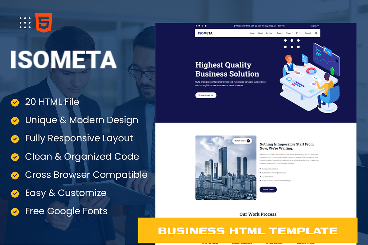 Isometa - Business Html Template, a HTML Template by THESOFTKING (Photo 1 of 3)