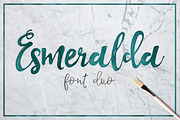 Esmeralda - handmade font duo!, a Script Font by Andrea De Oliveira (Thumbnail 1 of 6)