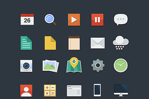 Flat icons set