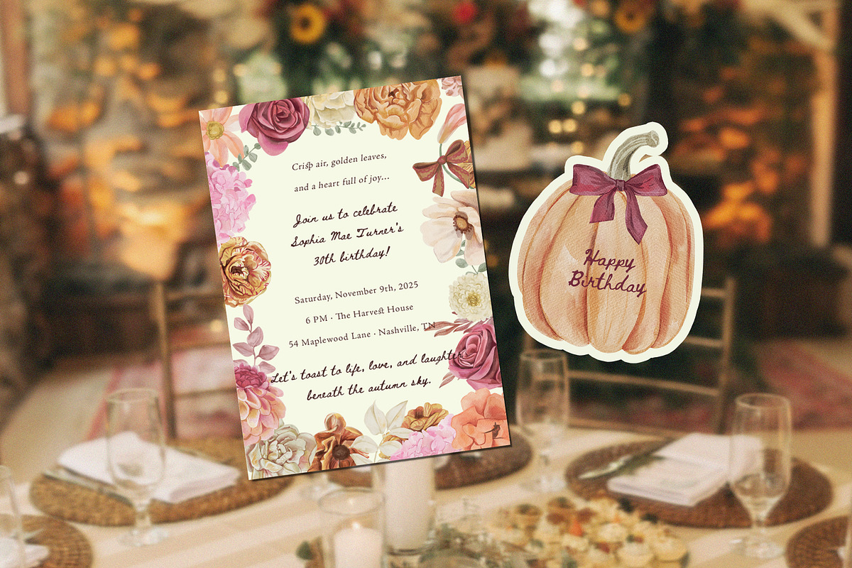 Autumn Garden floral watercolor fall, a Decorative Illustration by SunnyAfternoons (Photo 13 of 18)