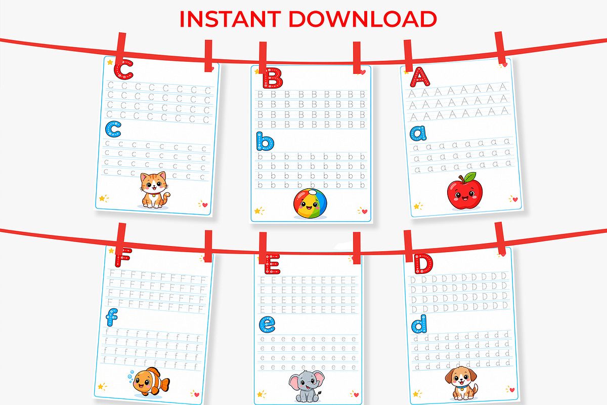 Alphabet Tracing Workbook A to Z, an Education Illustration by Mohammad Sarfaraz (Photo 7 of 13)