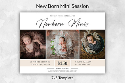 Newborn Mini Session Template :, a Card Template by Designscozy