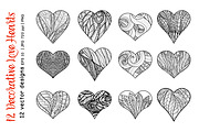 12 Decorative Love Hearts, a Decorative Illustration by Elen-Lane (Thumbnail 2 of 5)